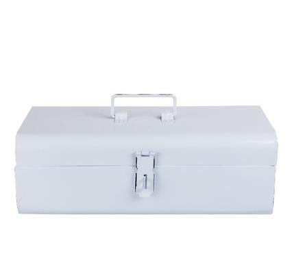 White Toolbox with Latch 36x12x15cm _ Enamel