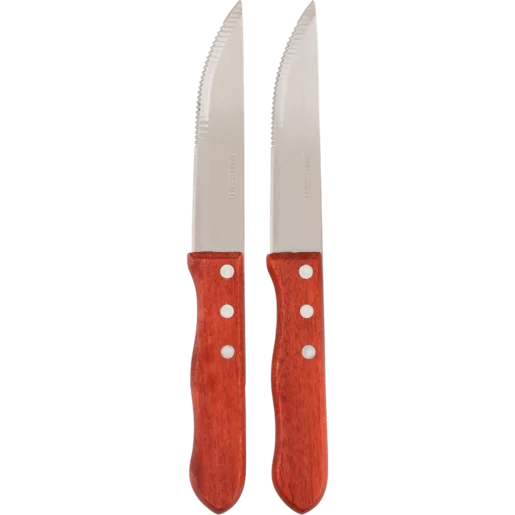 Solid Wood Steak Knives - Set of 2