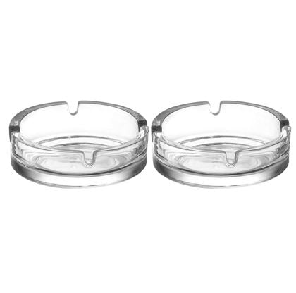 LAV Round Glass Ashtray 10.6cm - Set of 2