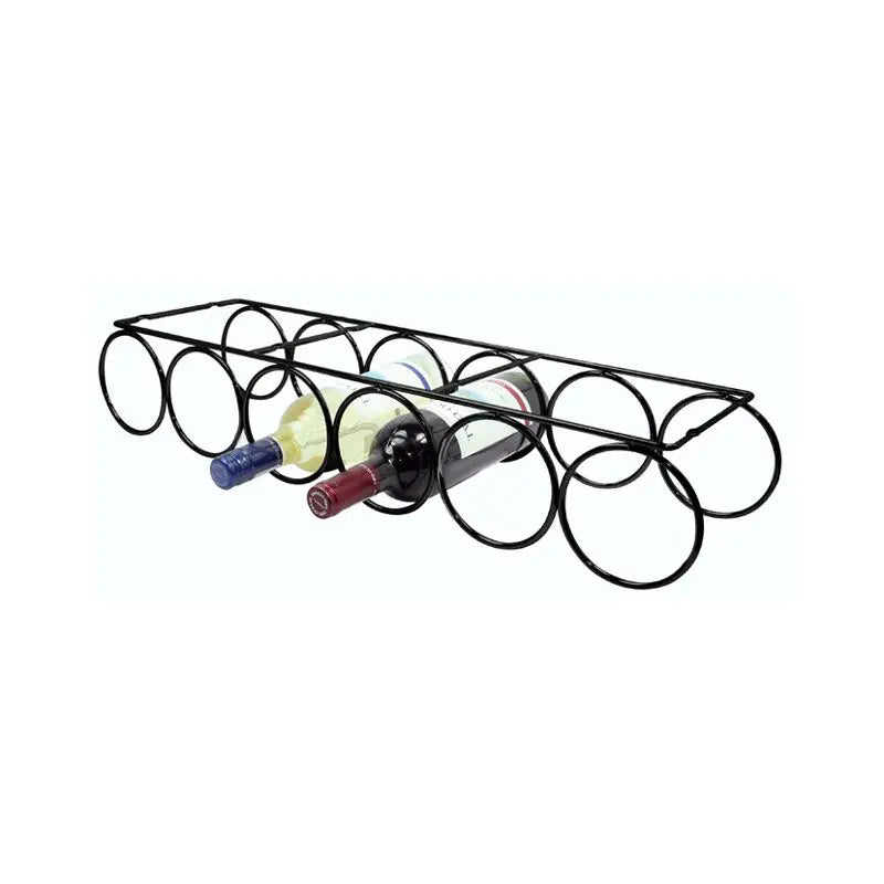 6 Wine Bottle Ring Holder - Black