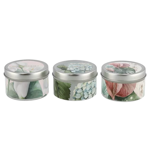 A Sea Of Flower Tin Candle Set - 3 Piece