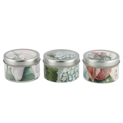 A Sea Of Flower Tin Candle Set - 3 Piece