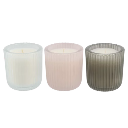 A Sea Of Flowers Glass Candle Set - 3 Piece