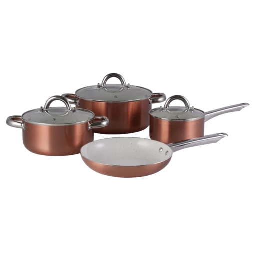 Aluminium Marble Rose Cookware Set 7 Piece