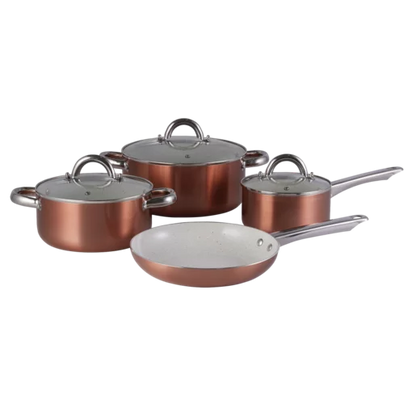 Aluminium Marble Rose Cookware Set 7 Piece