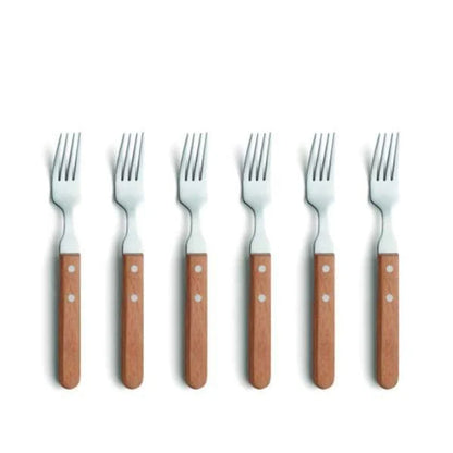 Amefa Steak Wood Forks 6 Piece