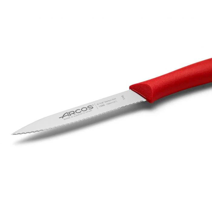 Arcos Nova Series Serrated Knife 100 mm Red