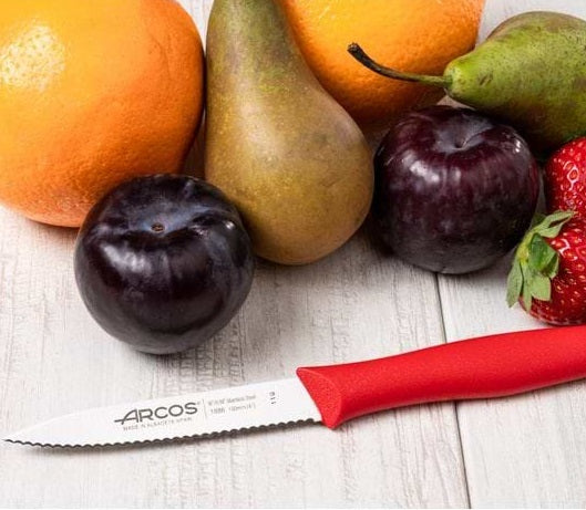 Arcos Nova Series Serrated Knife 100 mm Red