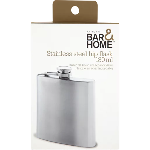 Arthur's Bar & Home Stainless Steel Hip Flask 180ml