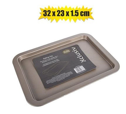 Non-Stick Tray 32x23x1.5cm Gold