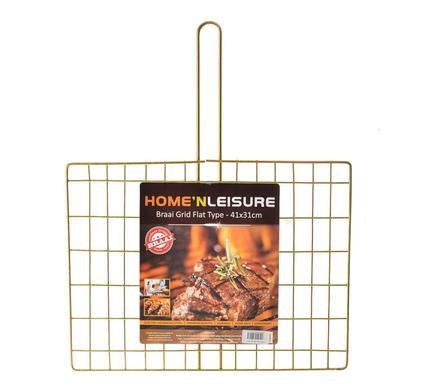 Braai Grid Flat With Handle  - 41X31cm