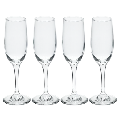 Bistro Flute Glasses 170ml - 4 Pack