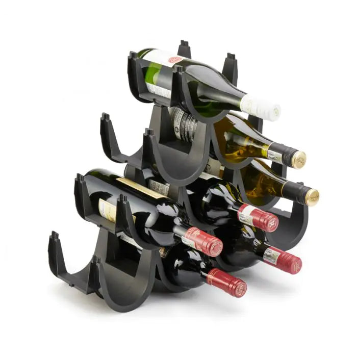 Black 10 Wine Bottle Holder - Plastic