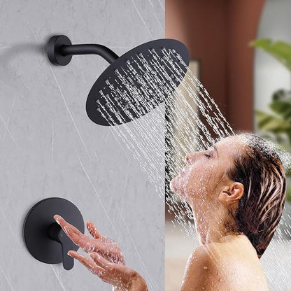 Black Round Shower Rose - 150mm