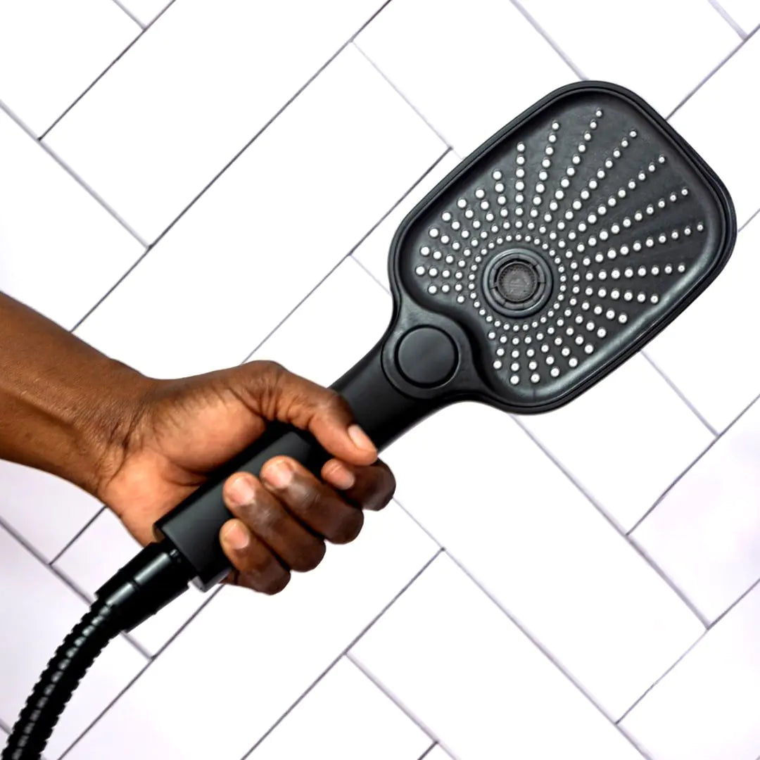 Black Square Hand Shower - 3 Function