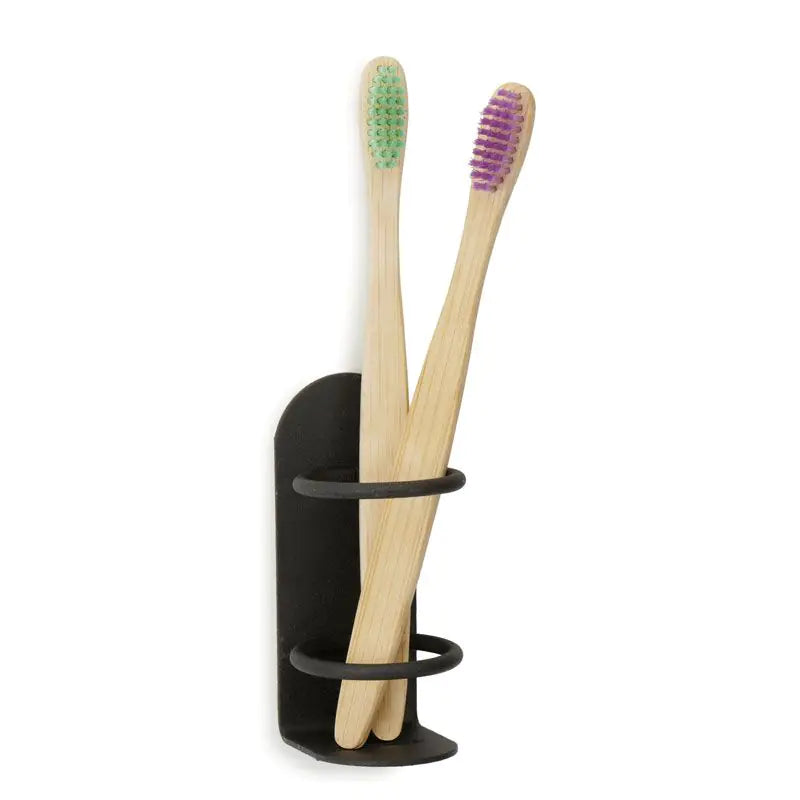 Black Toothbrush Holder, Wall Mounted With Self Adhesive Tape