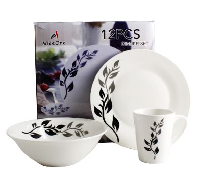 Black & White Dinner Set 12 Piece