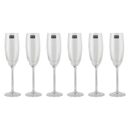 Bohemia Crystal Flute Glass Set - 6 Piece