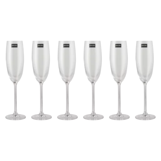 Bohemia Crystal Flute Glass Set - 6 Piece