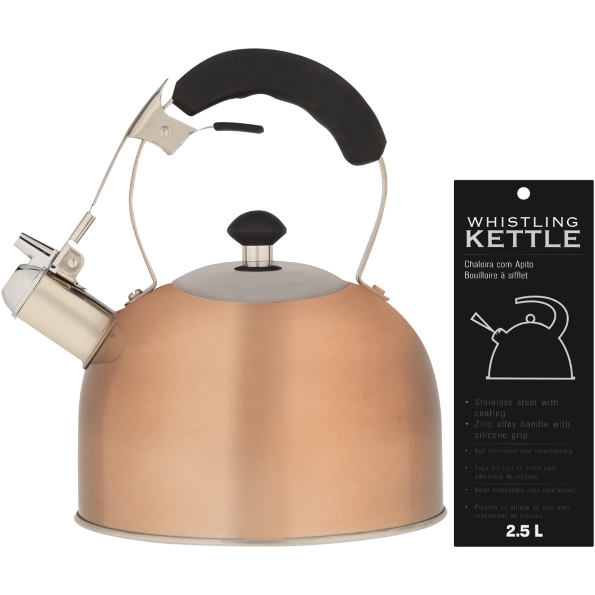 Bordeaux Stainless Steel Whistling Kettle Rose 2.5L