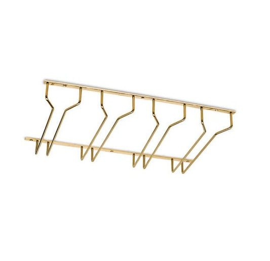 Brushed Gold Wine Glass Holder - 4 Row