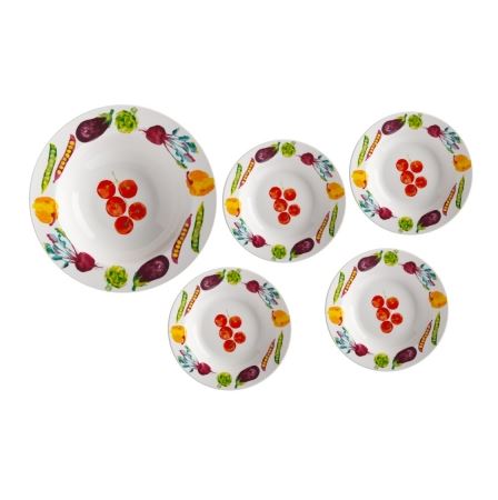 Casa Domani Italiana Rim Pasta Set Spring Vegetables 5 Piece