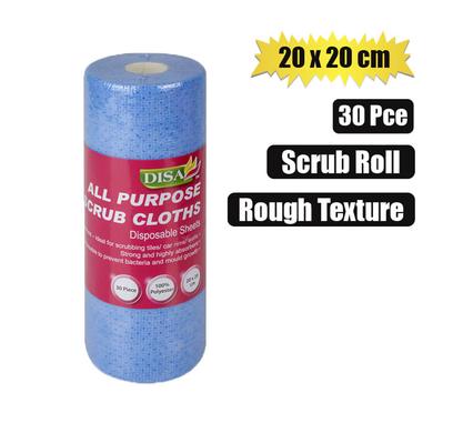 Cleaning Cloth Scrub Roll 30's 20x20cm