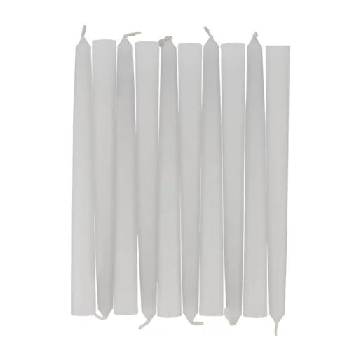 Clover Leaf White Dinner Candles 10 Pack