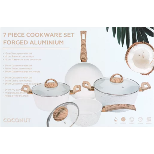 Coconut Forged Aluminium Cookware Set 7 Piece