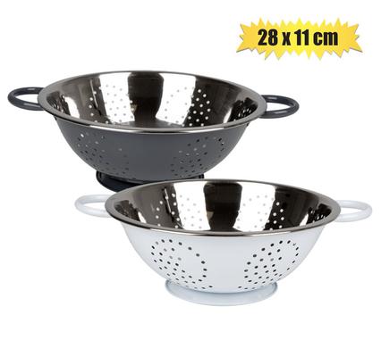 Colander Stainless Steel With Colour Base - 28x11cm