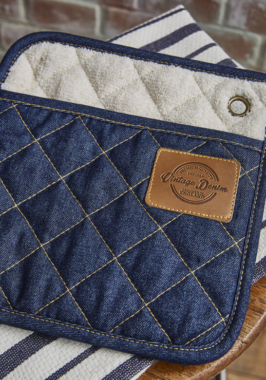 Cooksmart Oxford Denim Pot Holder