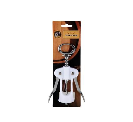 Double Lever Corkscrew Chrome and White