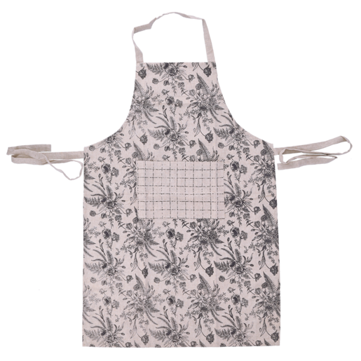 Essentials Delft Grey Floral Apron 60x90cm