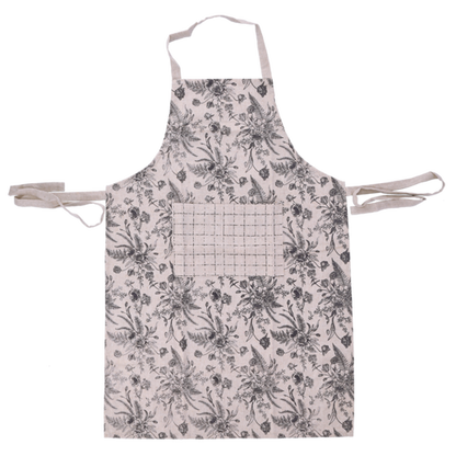 Essentials Delft Grey Floral Apron 60x90cm