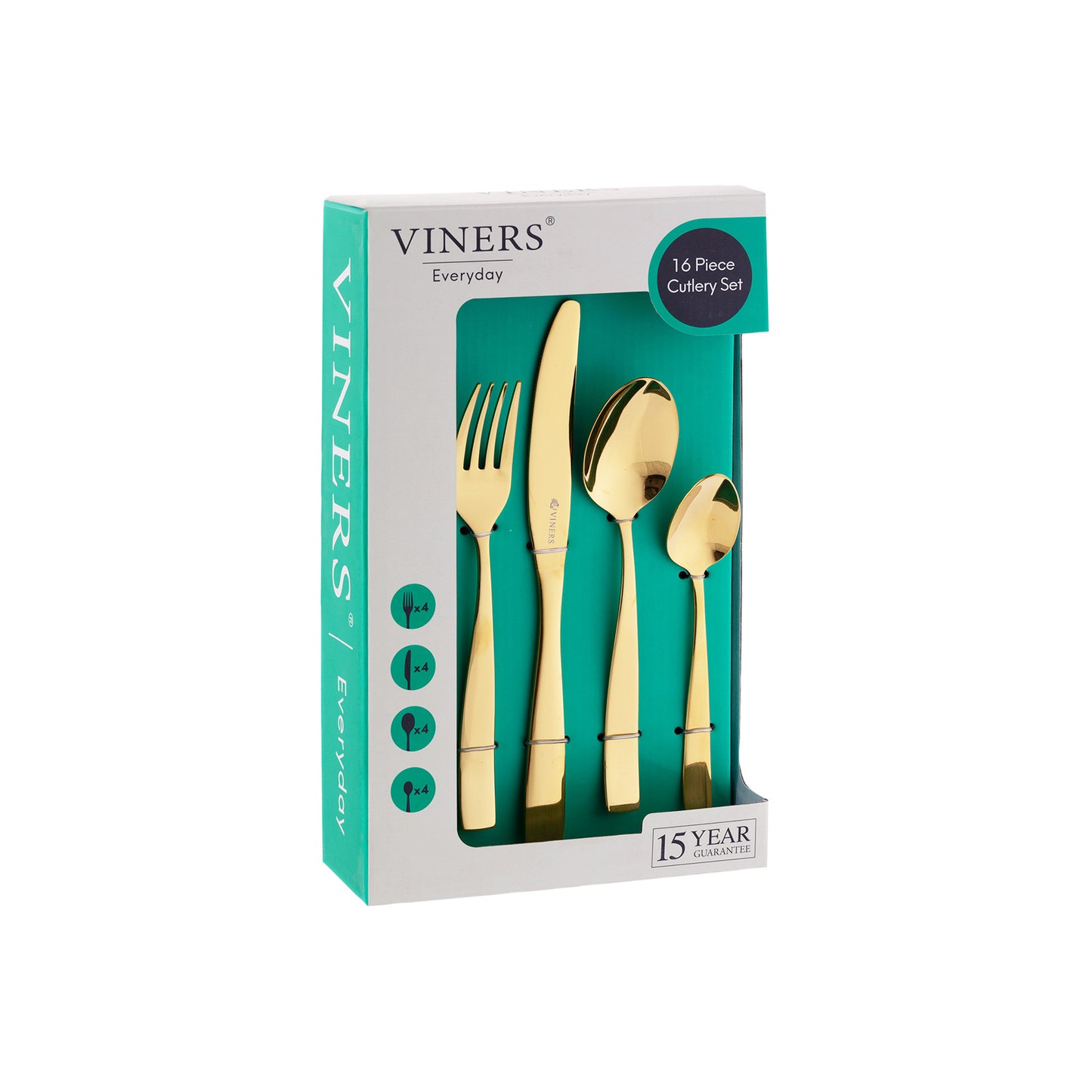 Viners Everyday Purity Gold 18/0 16 Piece Cutlery Set