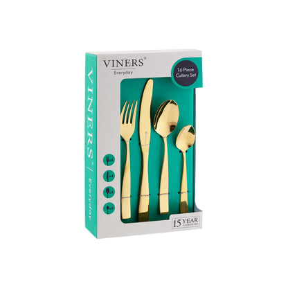 Viners Everyday Purity Gold 18/0 16 Piece Cutlery Set