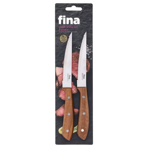 Fina Wood Steak Knife Set 2 Piece