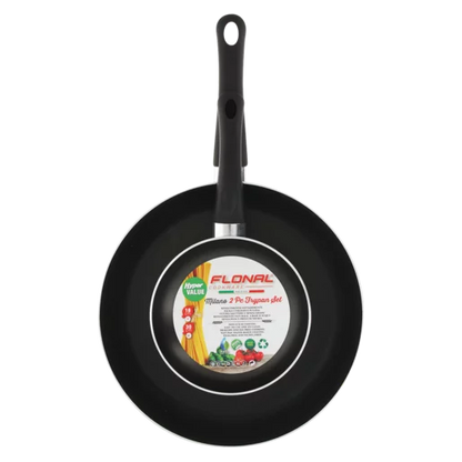 Flonal Cookware Black Milano Frying Pan Set 2 Piece