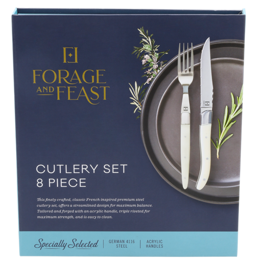 Forage And Feast Acrylic Cutlery Set 8 Piece