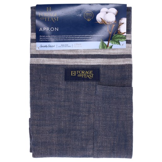 Forage And Feast Navy Apron 70x85cm