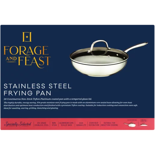 Forage And Feast Stainless Steel Frying Pan 26cm