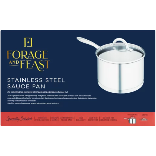 Forage And Feast Stainless Steel Sauce Pan 20cm