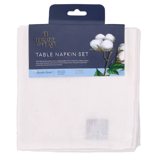 Forage And Feast Stone Table Napkins 40 x 40cm 4 Pack