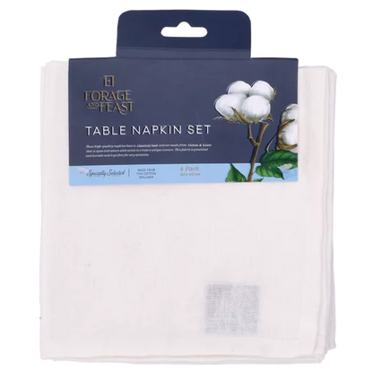 Forage And Feast Stone Table Napkins 40 x 40cm 4 Pack