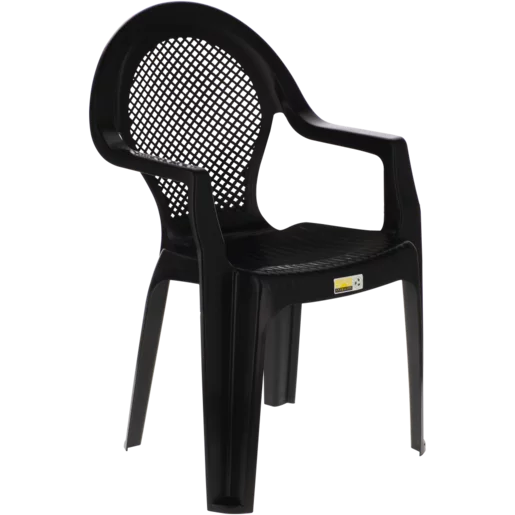 Gold Sun Black Midback Plastic Outdoor Chair