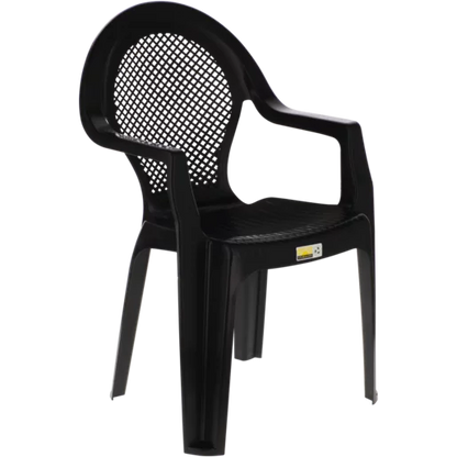 Gold Sun Black Midback Plastic Outdoor Chair