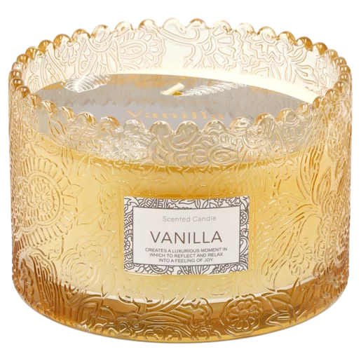 Gold Vanilla Scented Candle 12x8cm