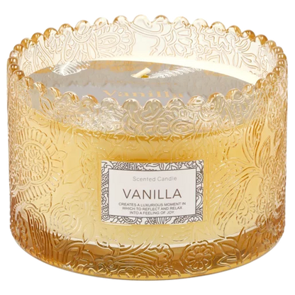 Gold Vanilla Scented Candle 12x8cm