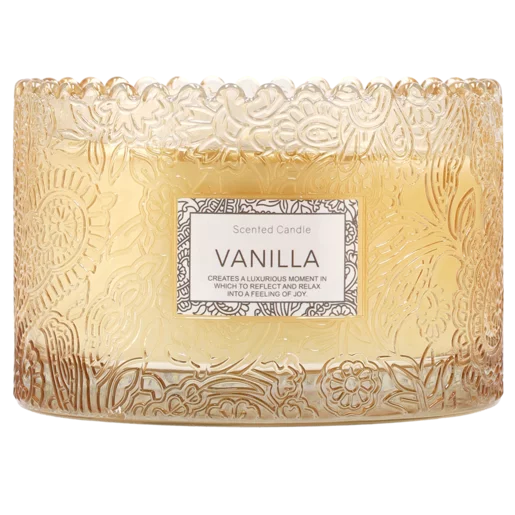 Gold Vanilla Scented Candle 12x8cm