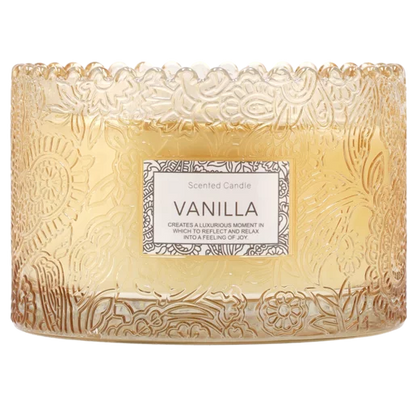 Gold Vanilla Scented Candle 12x8cm